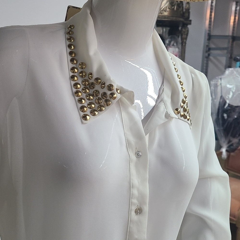 NWT Havana Stud Button Down Shirt - Picture 9 of 10